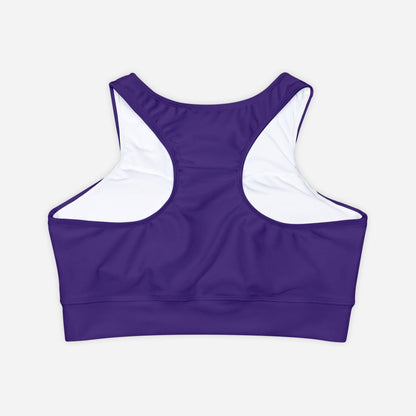 High Neckline and Racerback Purple Sports Bra