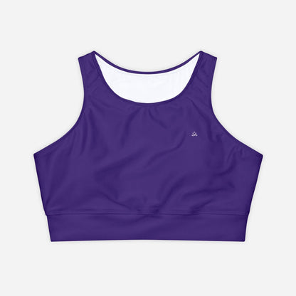 High Neckline and Racerback Purple Sports Bra