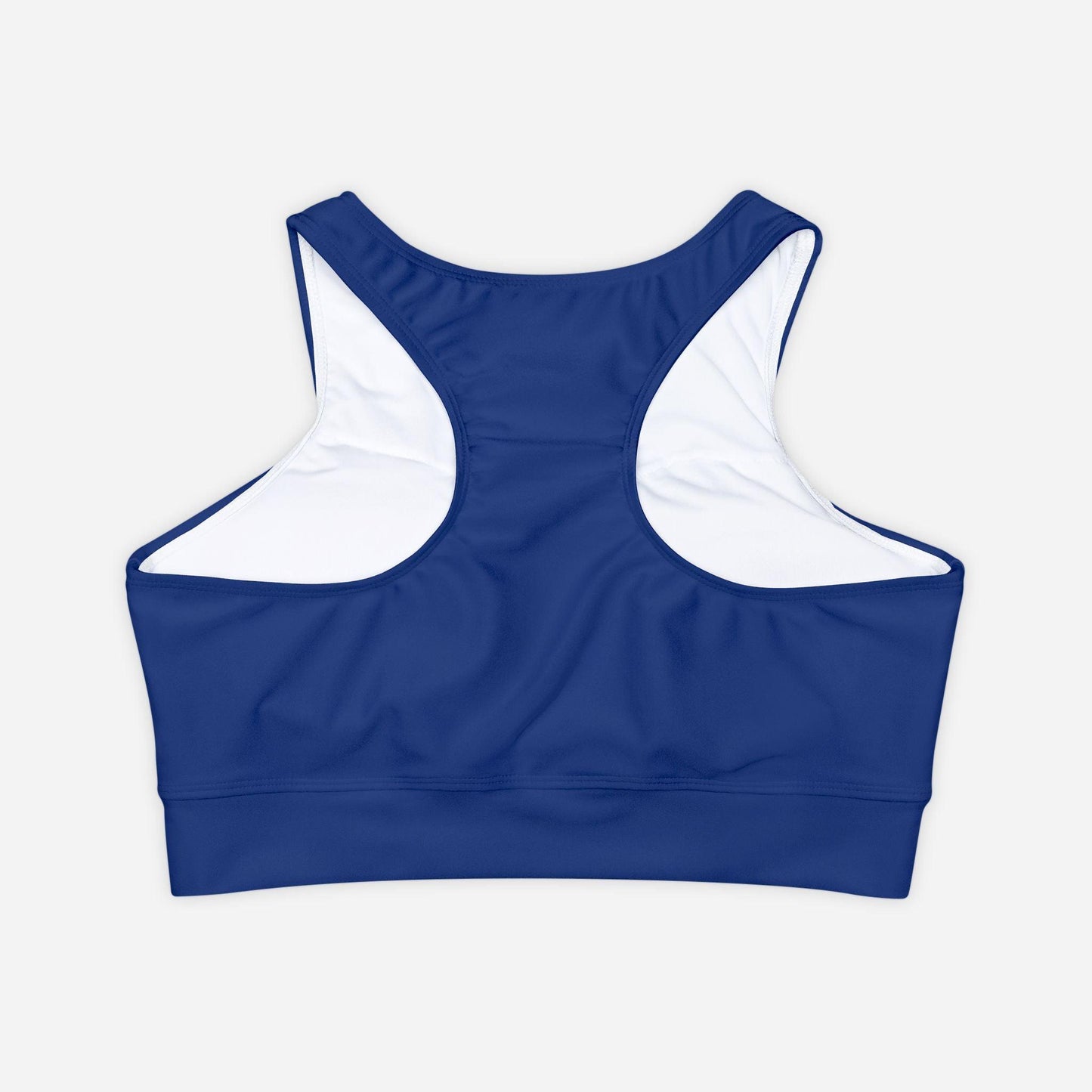 High Neckline and Racerback Dark Blue Sports Bra