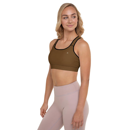 Brown Padded Sports Bra