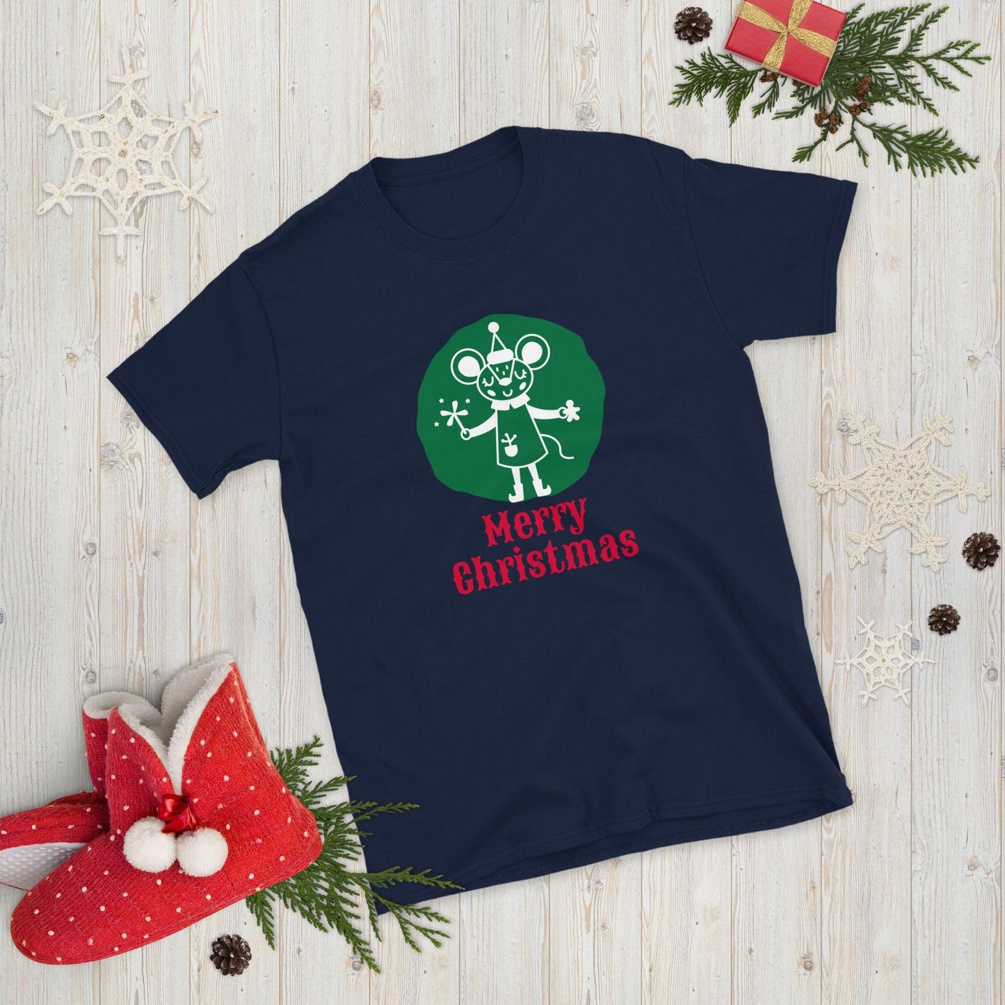 Merry Christmas Mouse T-Shirt Jain Yoga