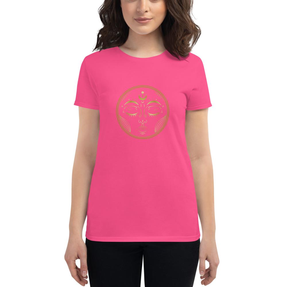 Hot Pink Sun short sleeve t-shirt by Jain Yoga sold by Jain Yoga