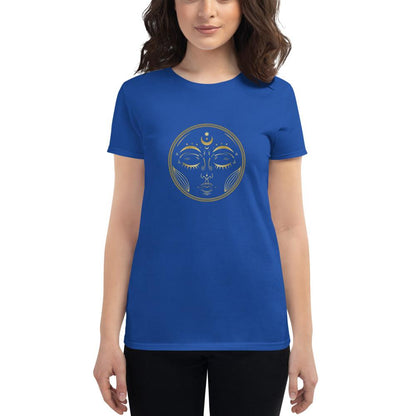 Royal Blue Sun short sleeve t-shirt by Jain Yoga sold by Jain Yoga