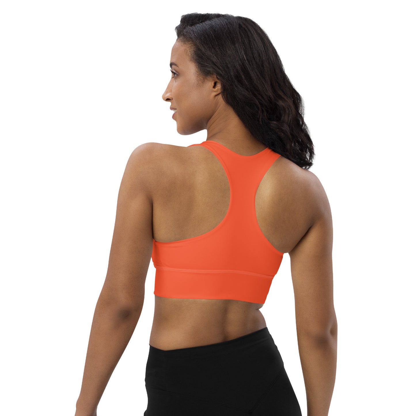  Outrageous Orange Longline sports bra by Long-line Women's High Impact Sports Bra sold by Jain Yoga