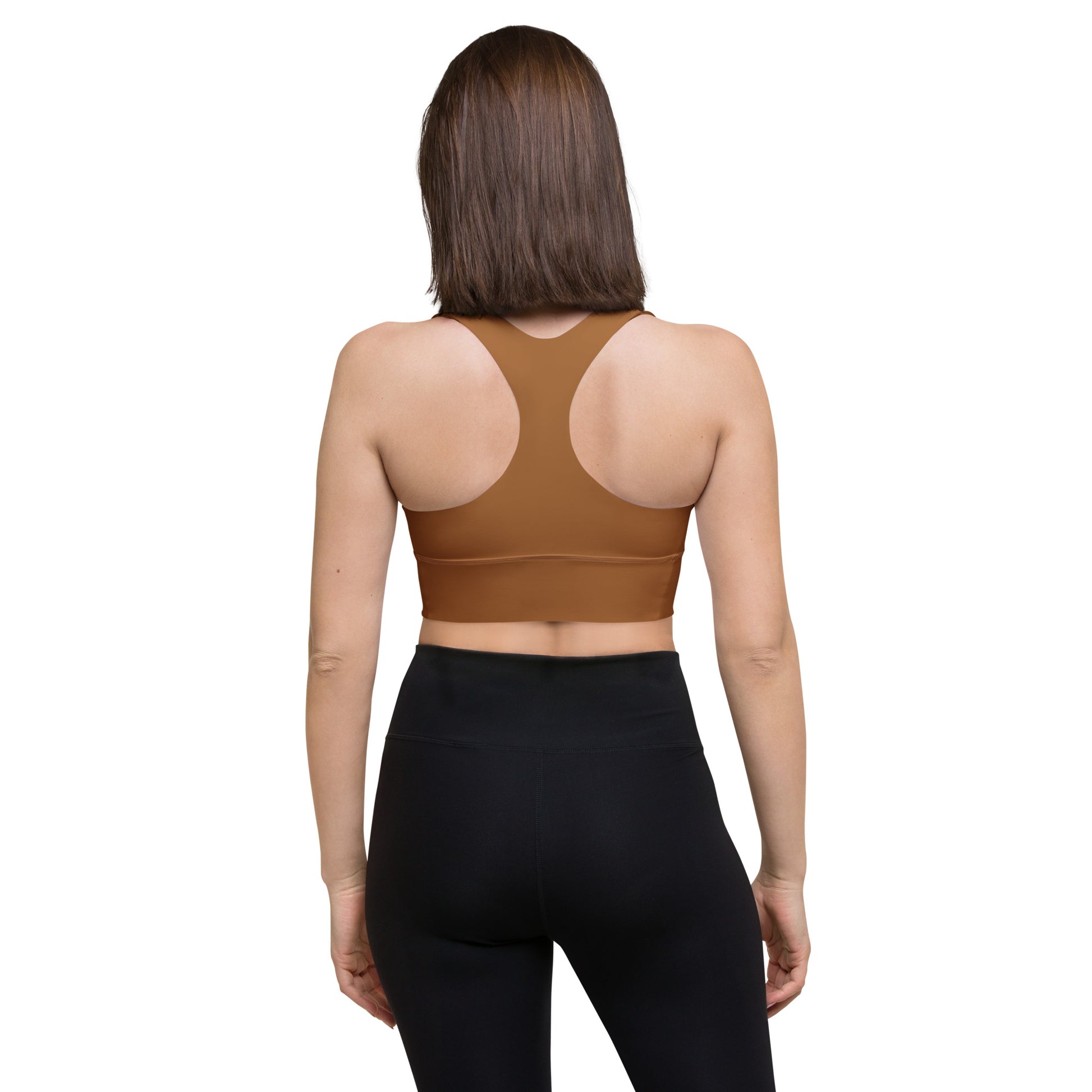  Rich Gold Longline sports bra by Long-line Women's High Impact Sports Bra sold by Jain Yoga