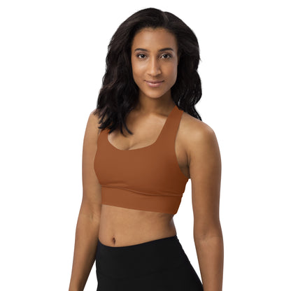  Saddle Brown Longline sports bra by Long-line Women's High Impact Sports Bra sold by Jain Yoga