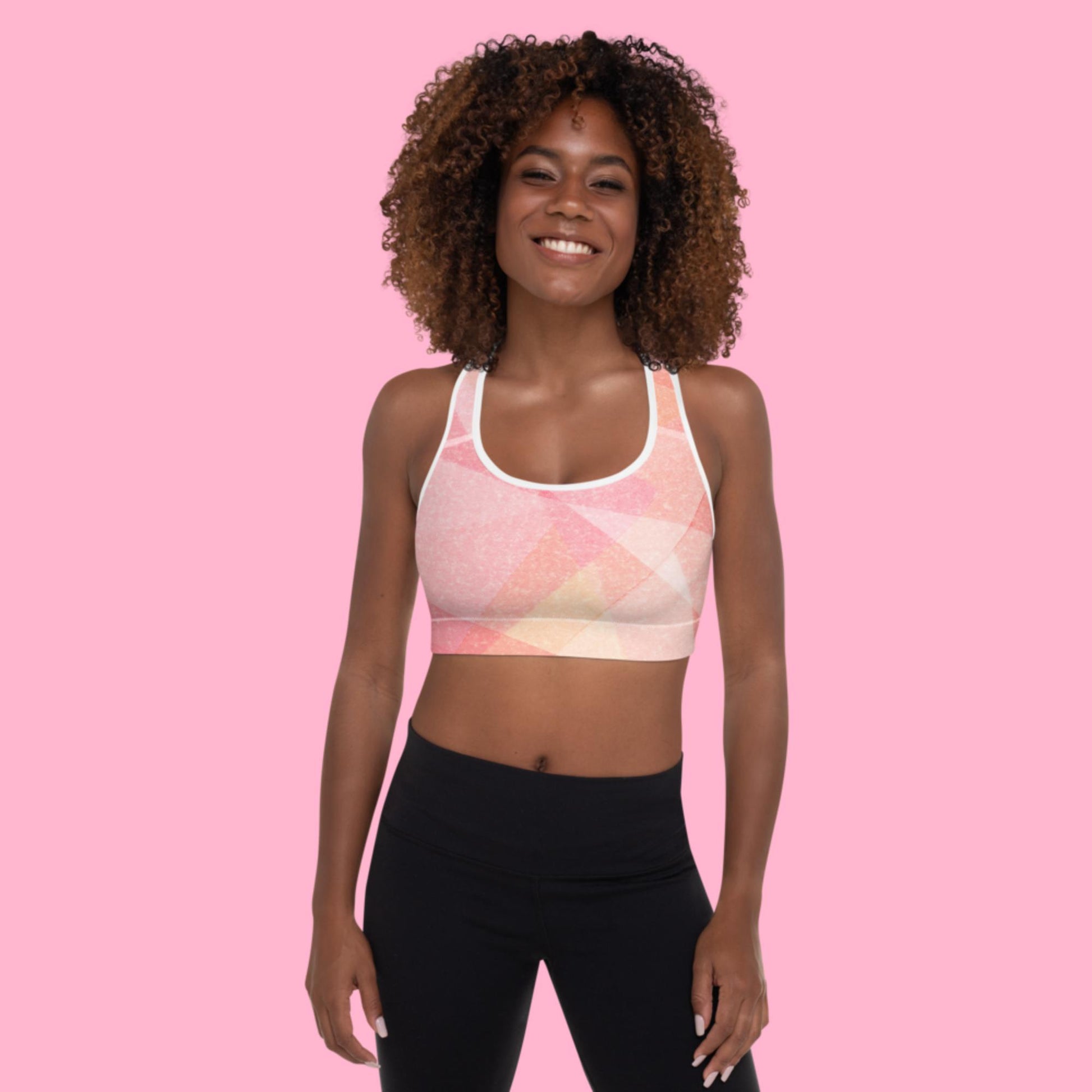 Shop All-Over Print Medium Support Sports Bra with Racerback