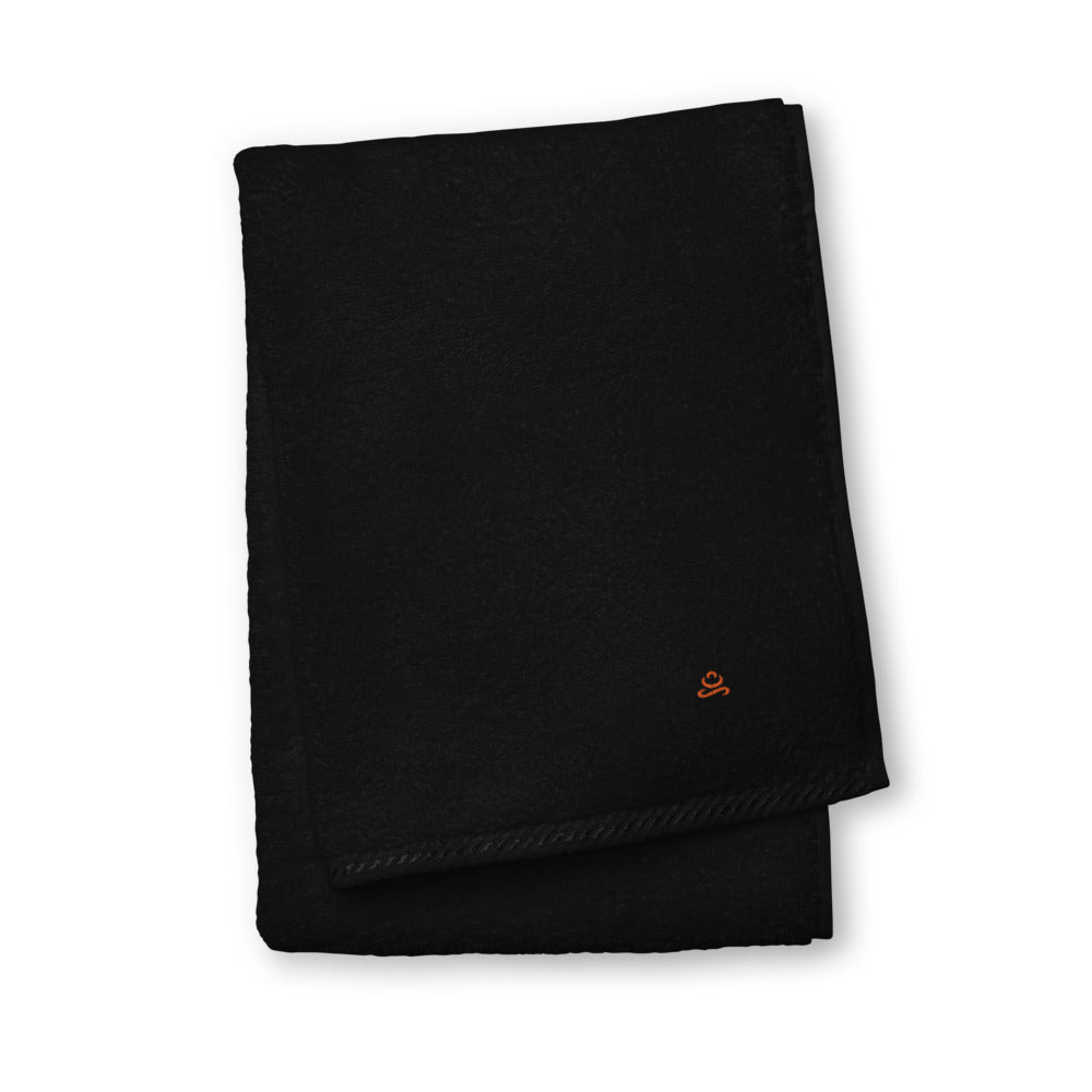 Black Orange Premium Turkish cotton towel by Jain Yoga sold by Jain Yoga