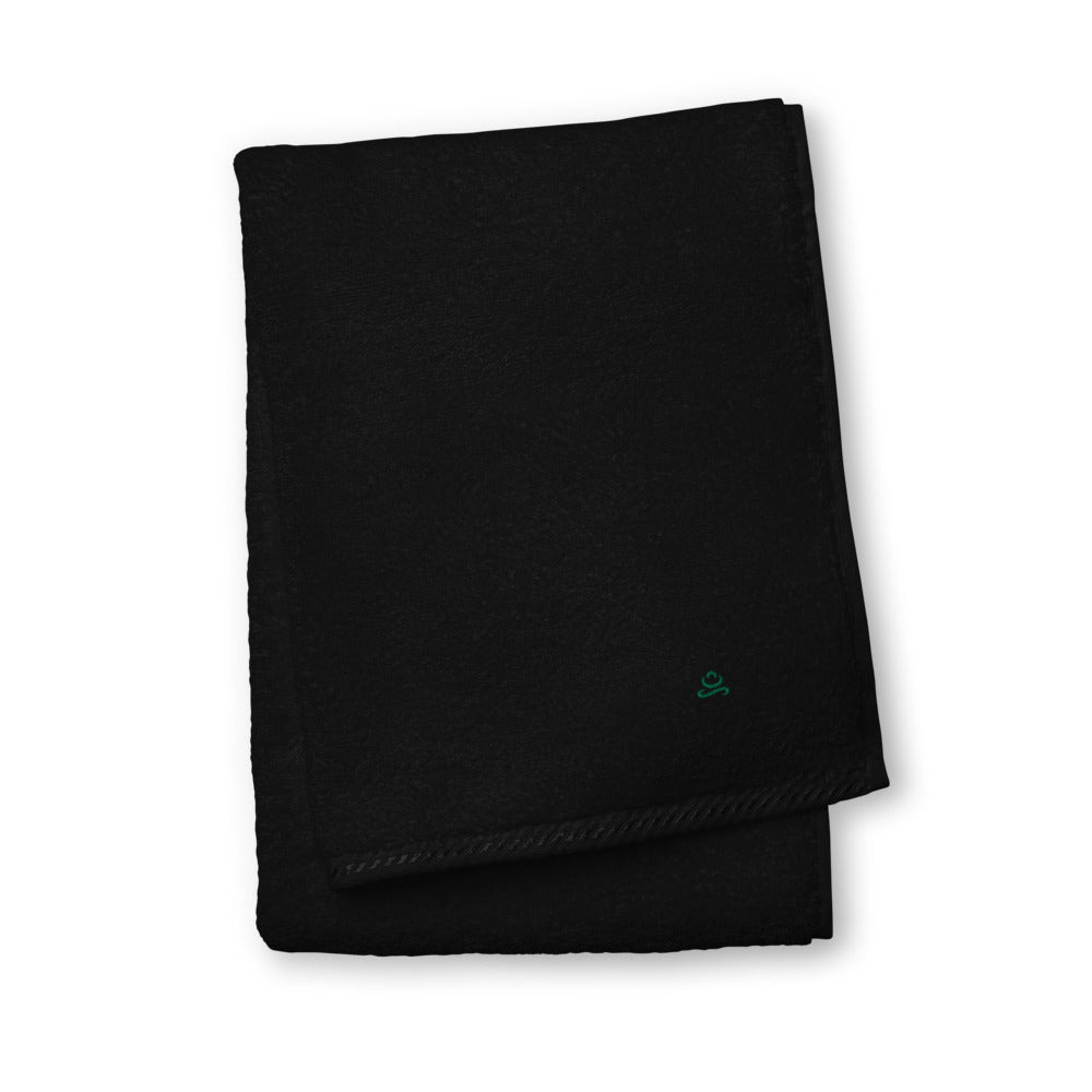 Black Kelly Green Premium Turkish cotton towel by Jain Yoga sold by Jain Yoga