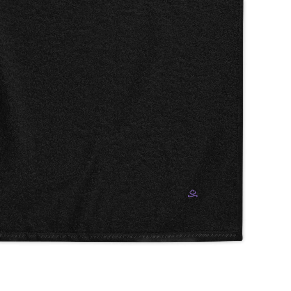 Black Purple Premium Turkish cotton towel by Jain Yoga sold by Jain Yoga