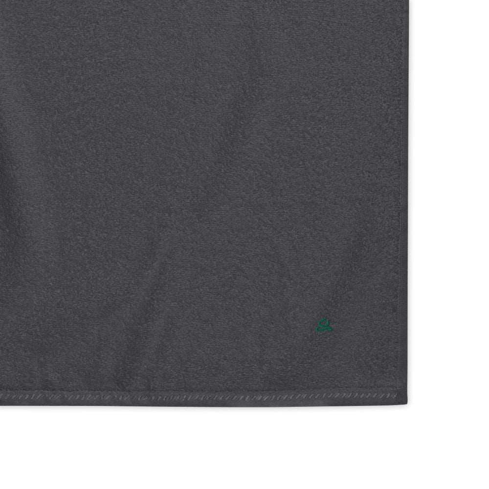 Graphite Kelly Green Premium Turkish cotton towel by Jain Yoga sold by Jain Yoga