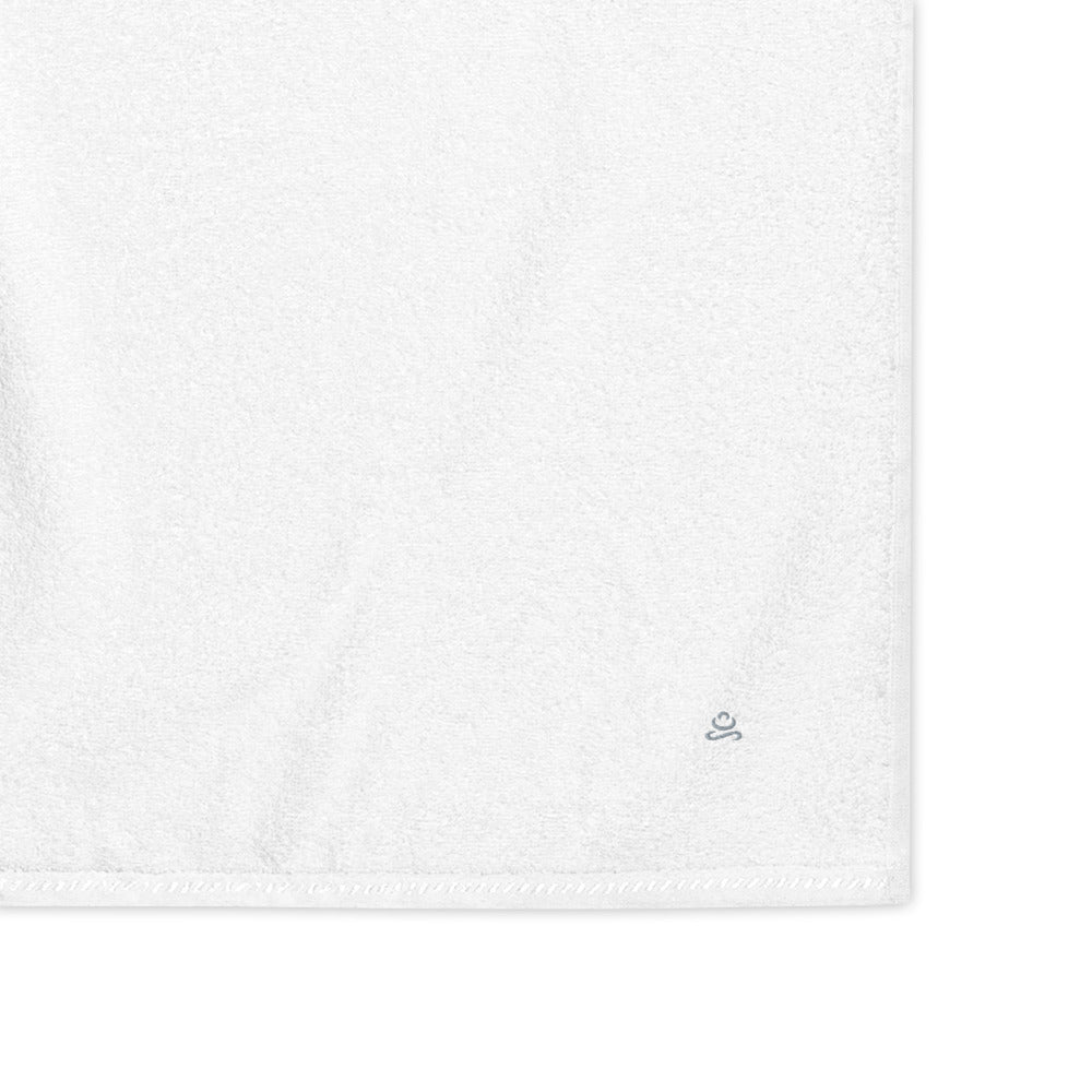 White Grey Premium Turkish cotton towel by Jain Yoga sold by Jain Yoga
