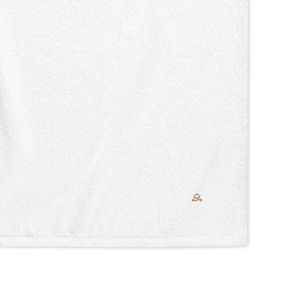 White Old Gold Premium Turkish cotton towel by Jain Yoga sold by Jain Yoga