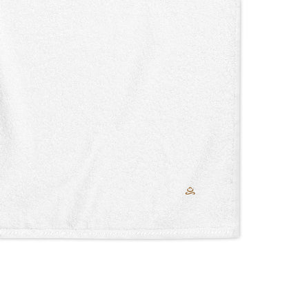 White Old Gold Premium Turkish cotton towel by Jain Yoga sold by Jain Yoga