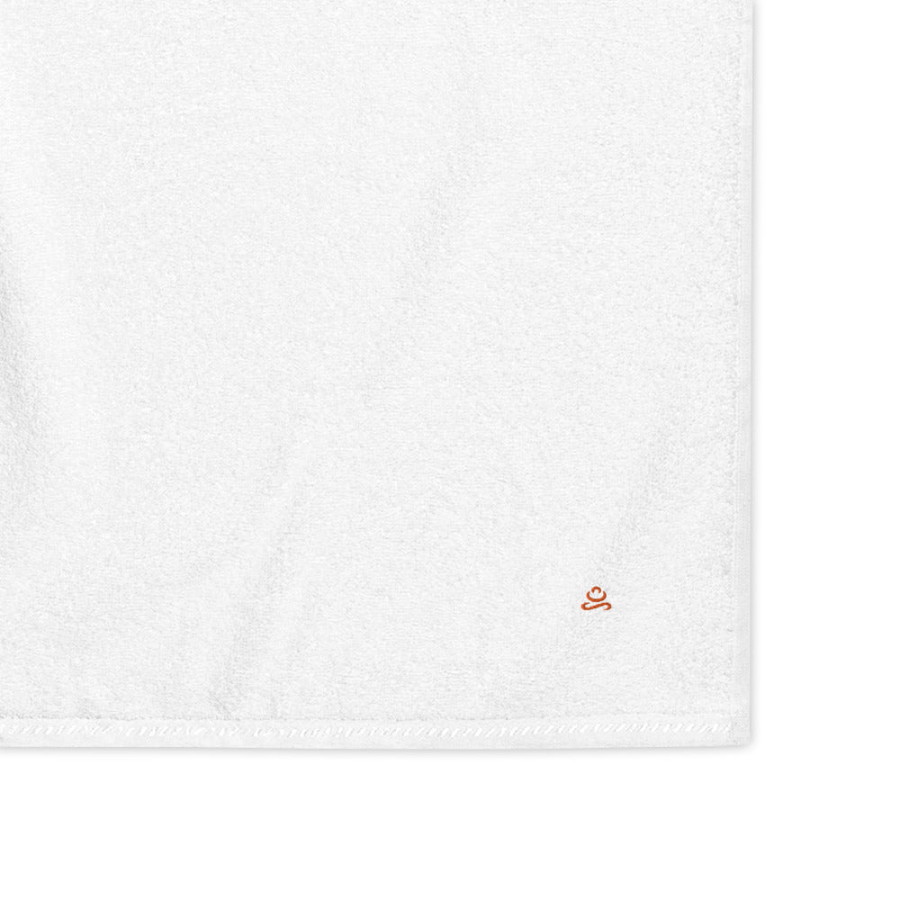 White Orange Premium Turkish cotton towel by Jain Yoga sold by Jain Yoga