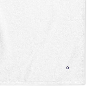 White Navy Premium Turkish cotton towel by Jain Yoga sold by Jain Yoga