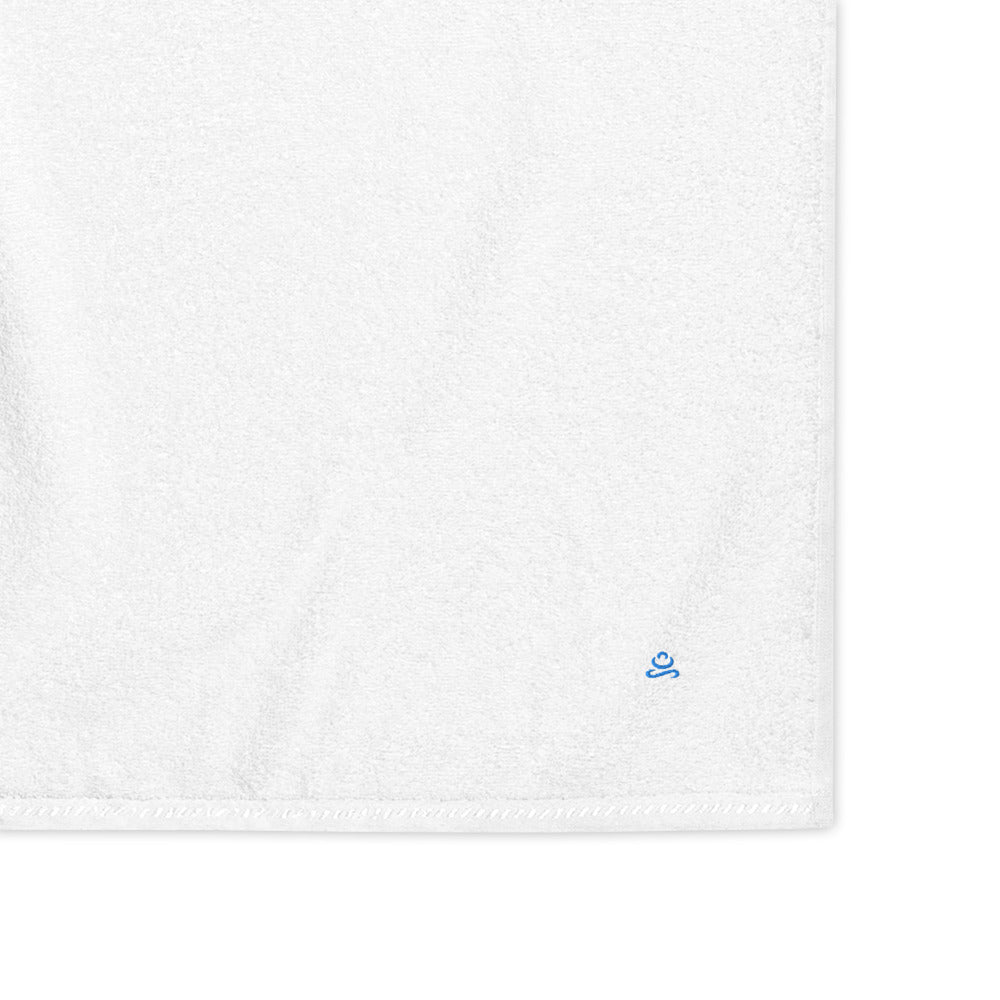 White Aqua/Teal Premium Turkish cotton towel by Jain Yoga sold by Jain Yoga
