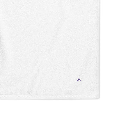White Purple Premium Turkish cotton towel by Jain Yoga sold by Jain Yoga
