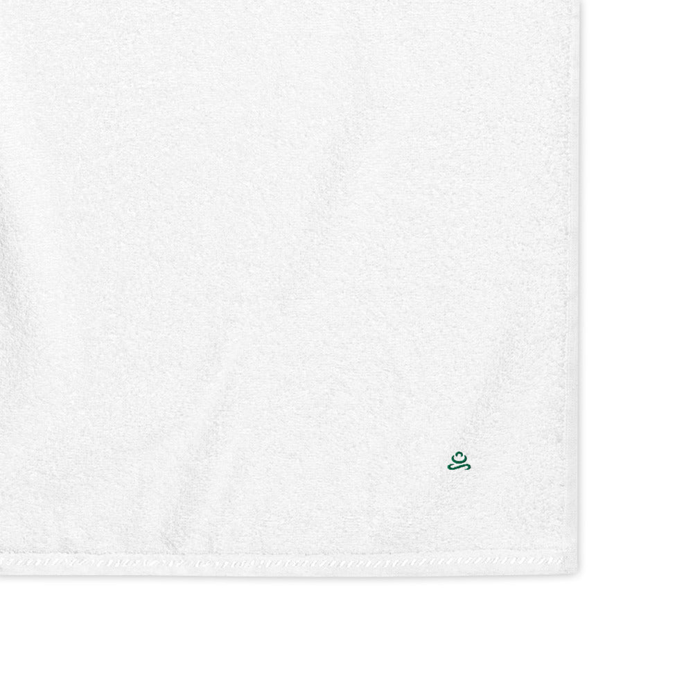 White Kelly Green Premium Turkish cotton towel by Jain Yoga sold by Jain Yoga