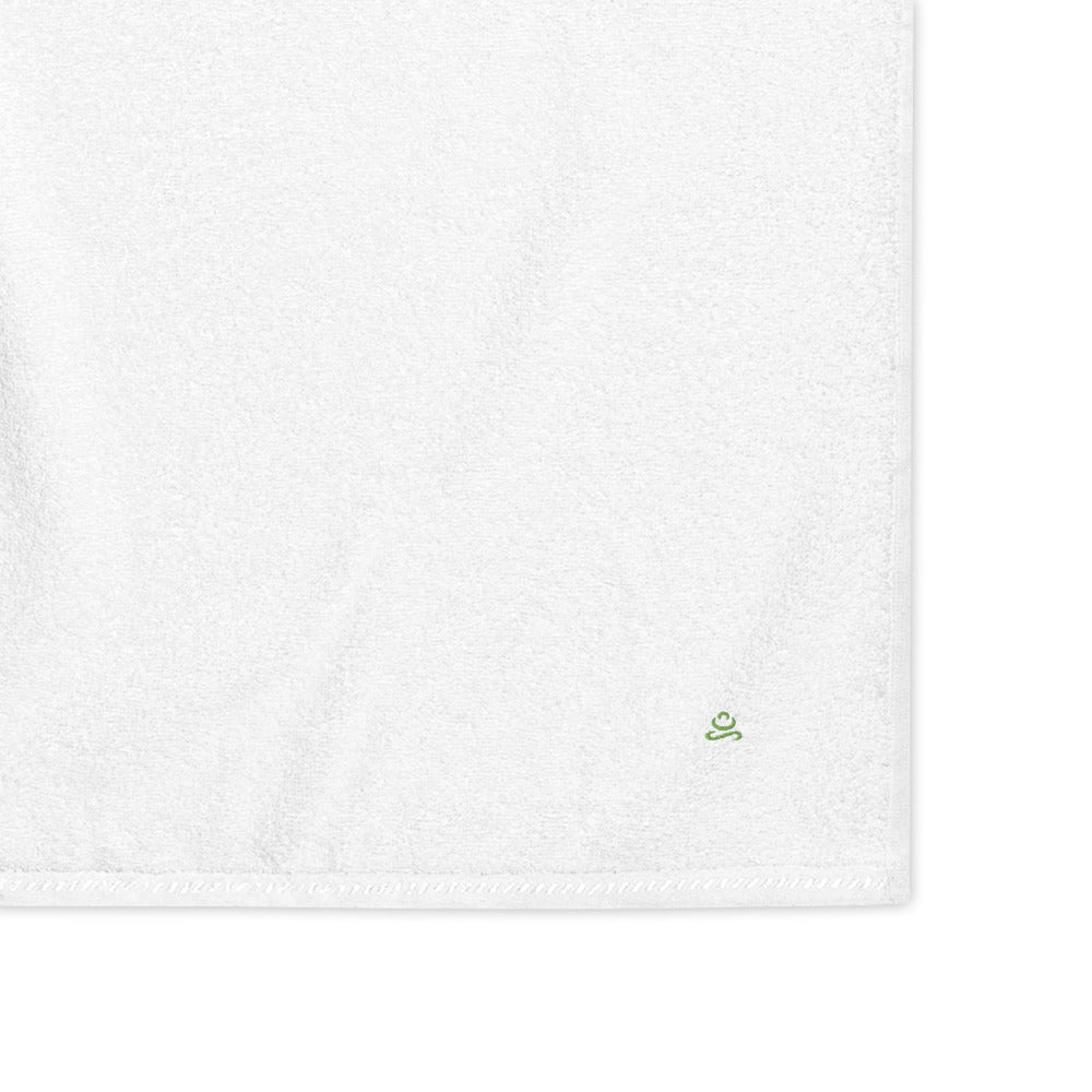 White Kiwi Green Premium Turkish cotton towel by Jain Yoga sold by Jain Yoga