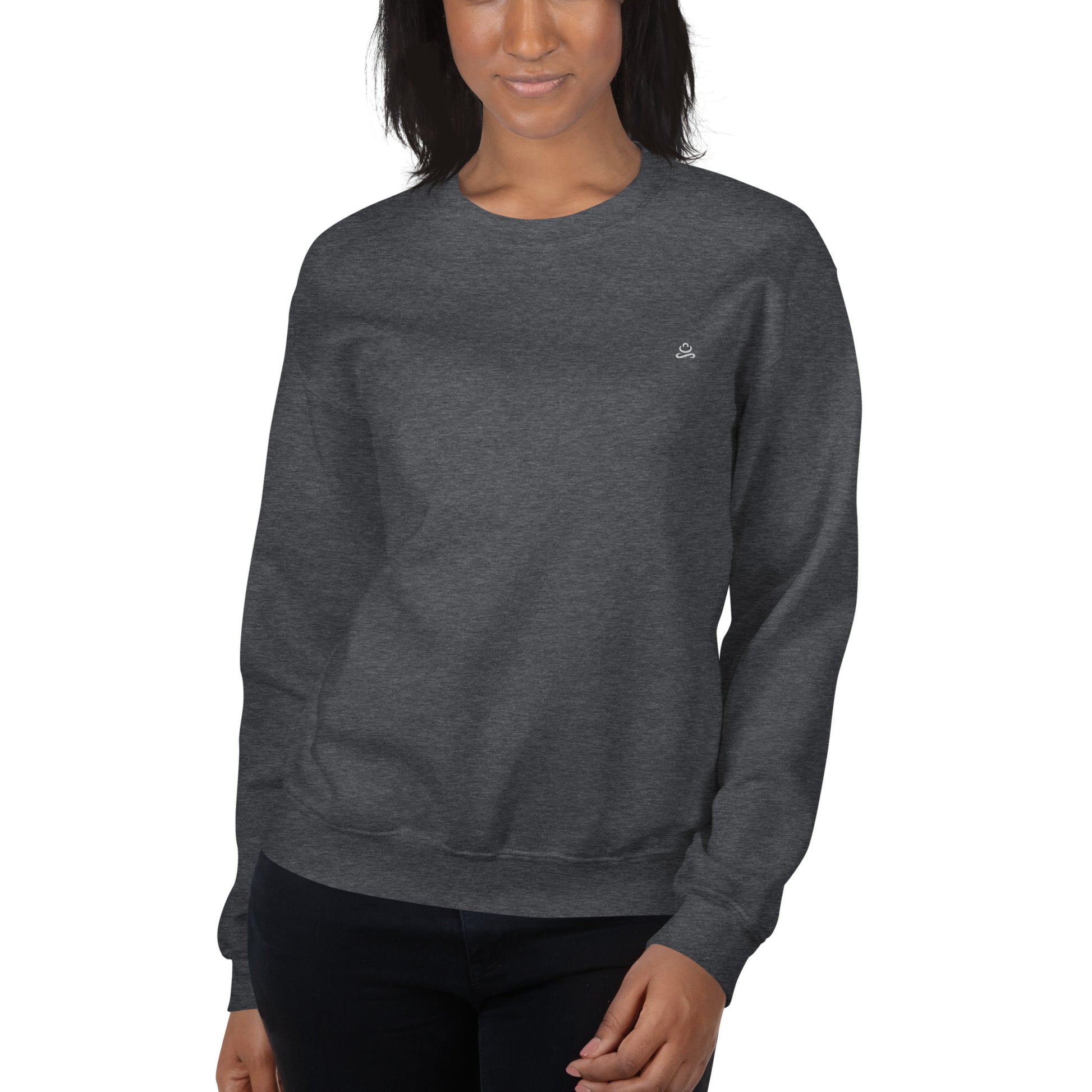 Dark Heather Women's Cotton Sweatshirt by Women's Cotton Sweatshirt sold by Jain Yoga