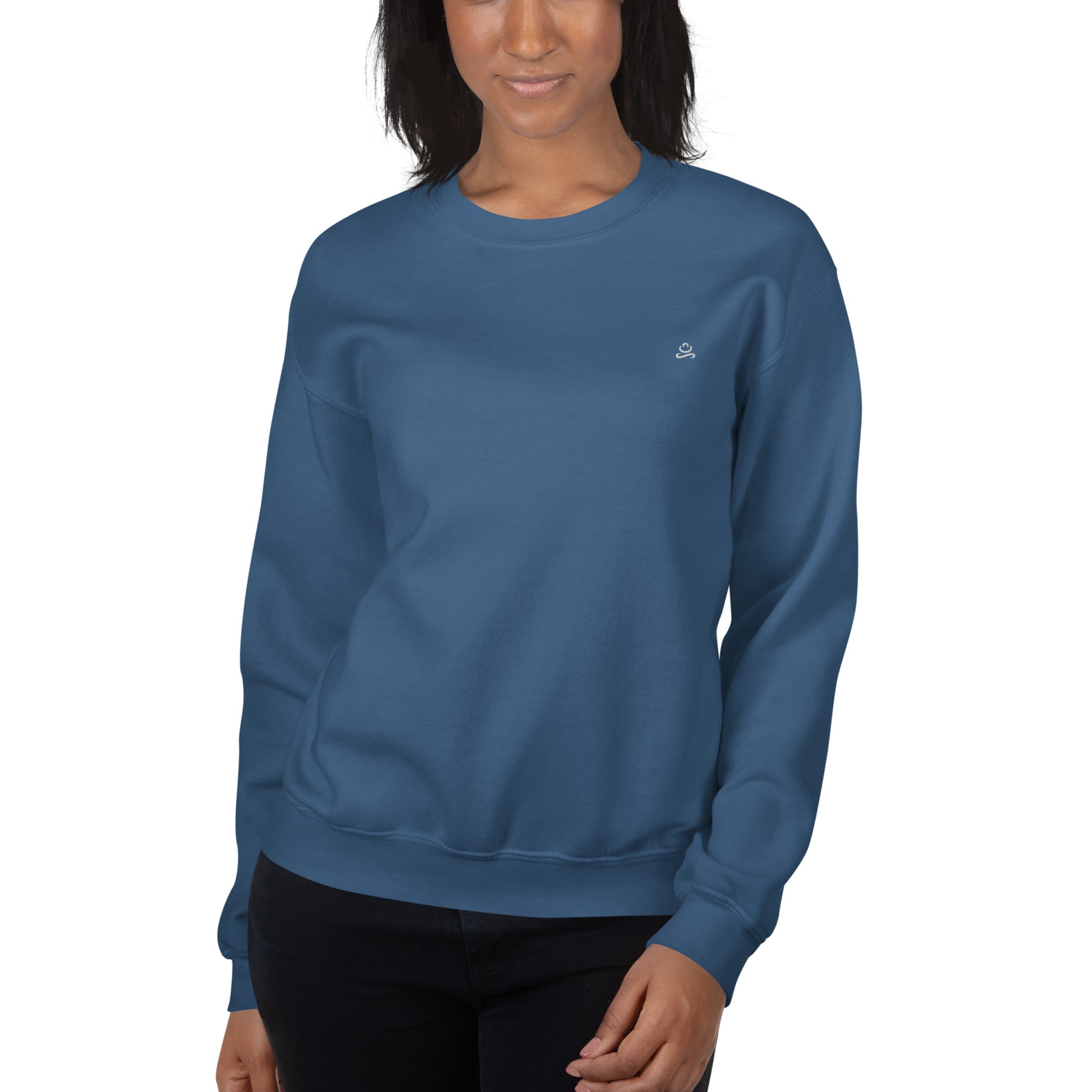 Indigo Blue Women's Cotton Sweatshirt by Women's Cotton Sweatshirt sold by Jain Yoga