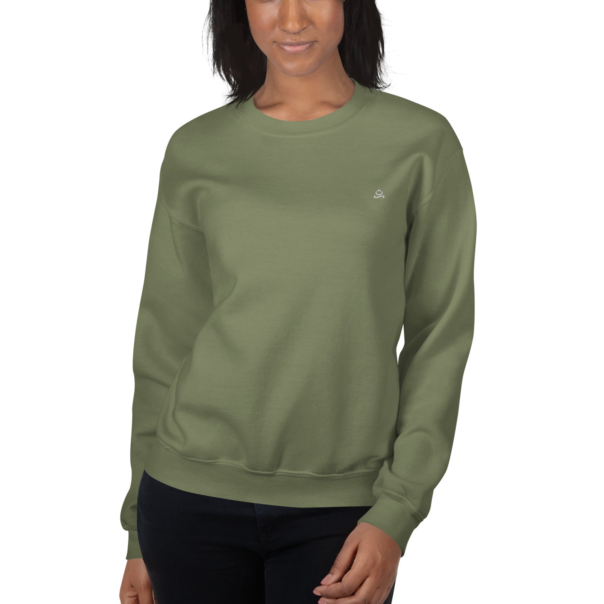 Military Green Women's Cotton Sweatshirt by Women's Cotton Sweatshirt sold by Jain Yoga