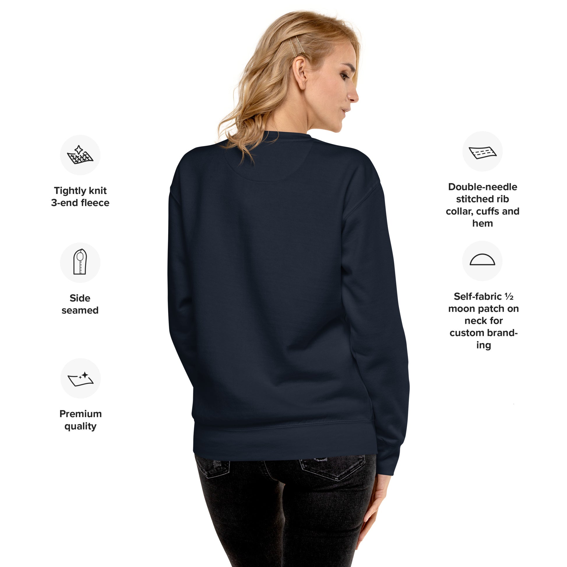 Navy Blazer Women's Premium Cotton Sweatshirt by Women's Premium Cotton Sweatshirt sold by Jain Yoga