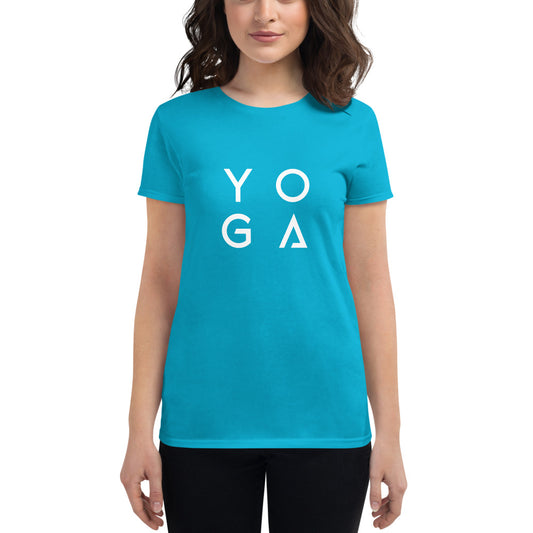 Caribbean Blue Women's short sleeve t-shirt by Jain Yoga sold by Jain Yoga