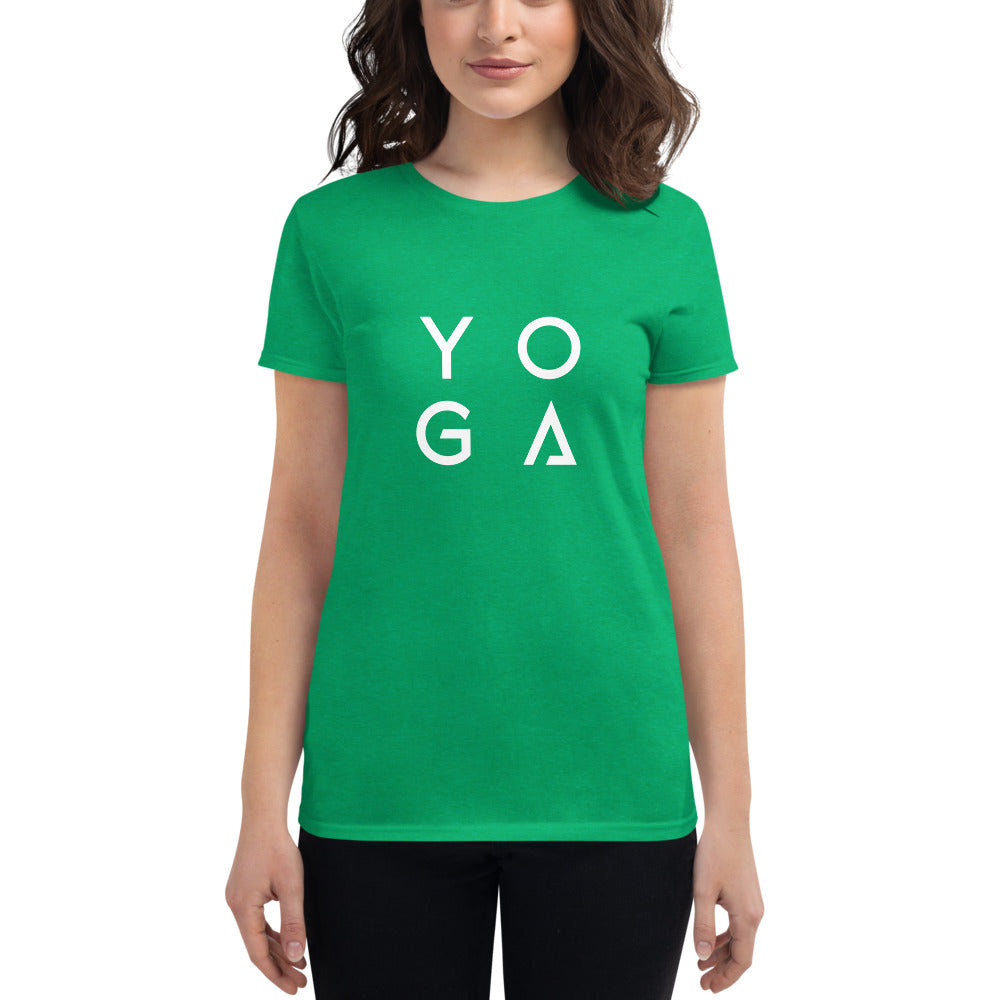 Heather Green Women's short sleeve t-shirt by Jain Yoga sold by Jain Yoga