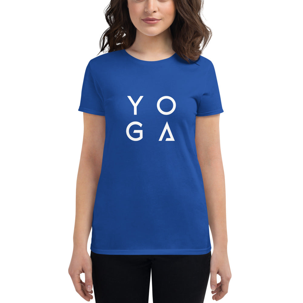 Royal Blue Women's short sleeve t-shirt by Jain Yoga sold by Jain Yoga